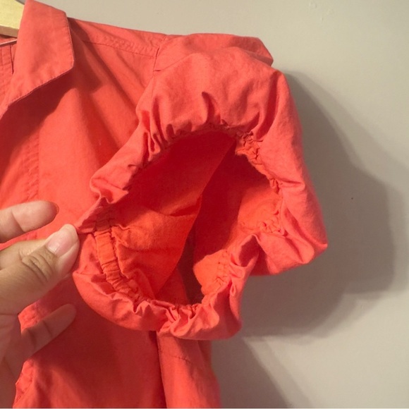 Tommy Bahama Nova Wave Puff Sleeve Seersucker Top Red Orange Women Size XS - Picture 6 of 9